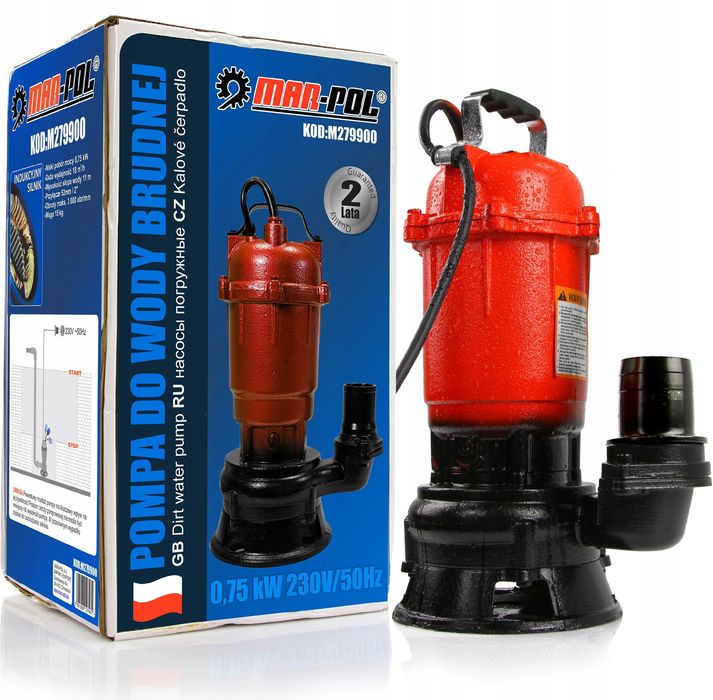 Pompa Do Szamba Wody Brudnej Czystej Szlamowa Wąż 60M Rozdrabniacz