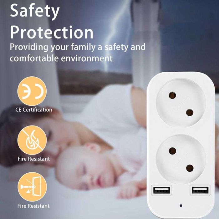 adaptador de tomadas câmera wi fi usb segurança em casa babá