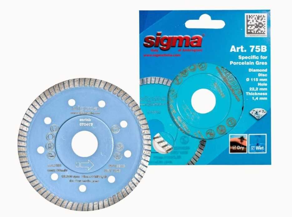 Tarcza diamentowa SIGMA do cięcia na SUCHO i MOKRO art.75b