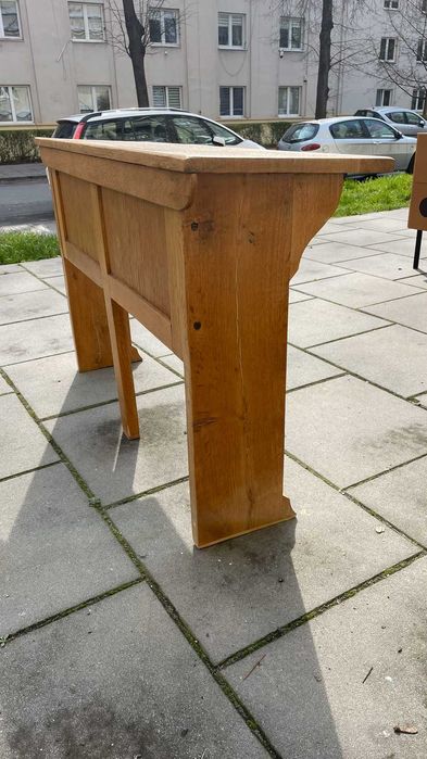 Konsola rustykalna, ławka szkolna drewniana