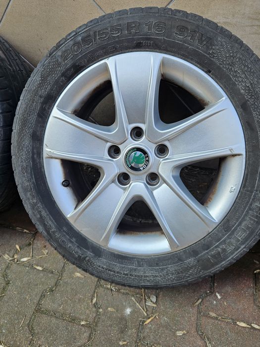 Oryginalne Felgi Aluminiowe 16" Skoda Octavia Vw Golf 5x112 ET50