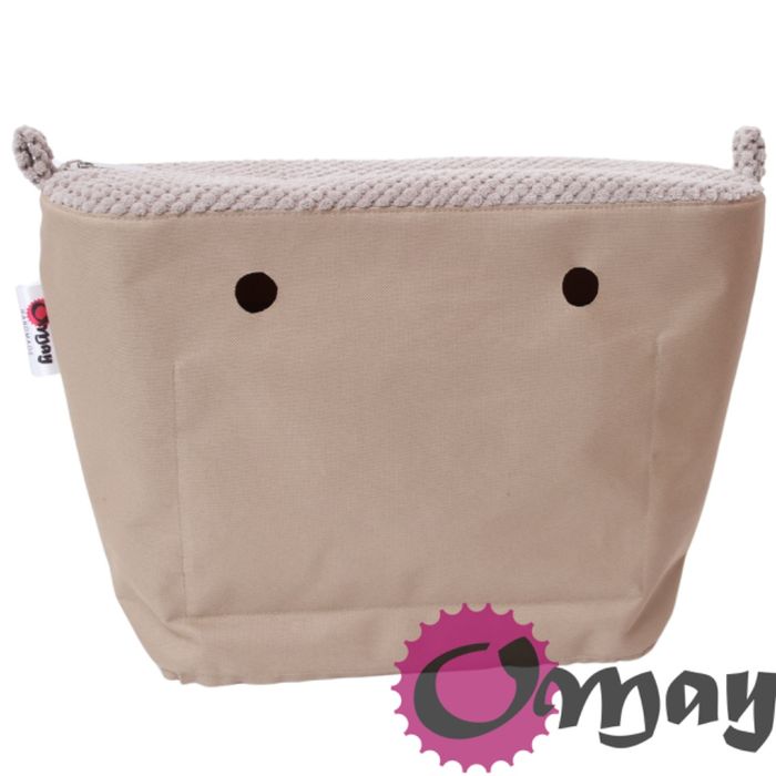 Naturalny organizer do OBAG STANDARD welur beżowy humus wnętrze OMAY