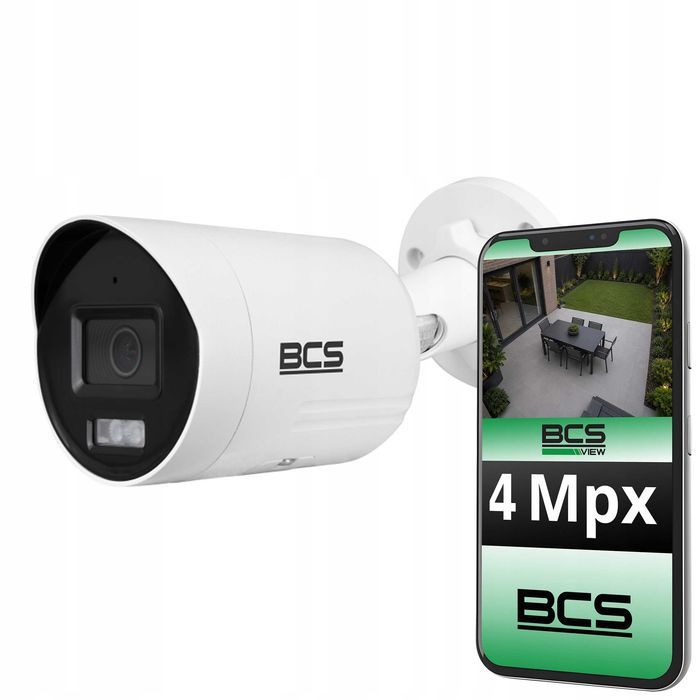 Kamera zewnętrzna do monitoringu domu IP tubowa PoE 4Mpx AI twarz CCTV BCS