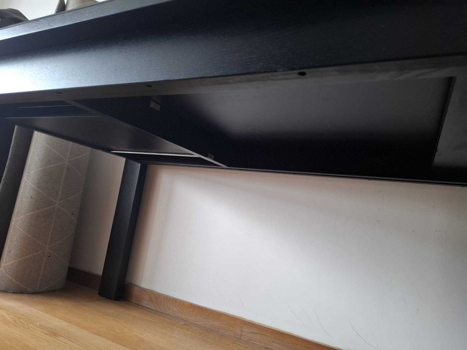 Mesa de Jantar Extensível c/ Vidro – Wengué – 160/205 cm