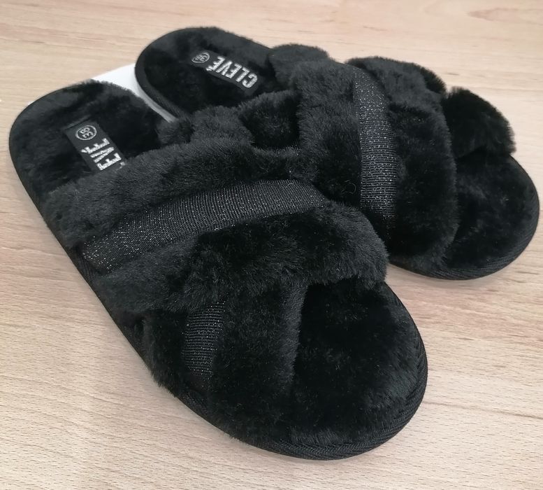 Kapcie damskie futerkowe
