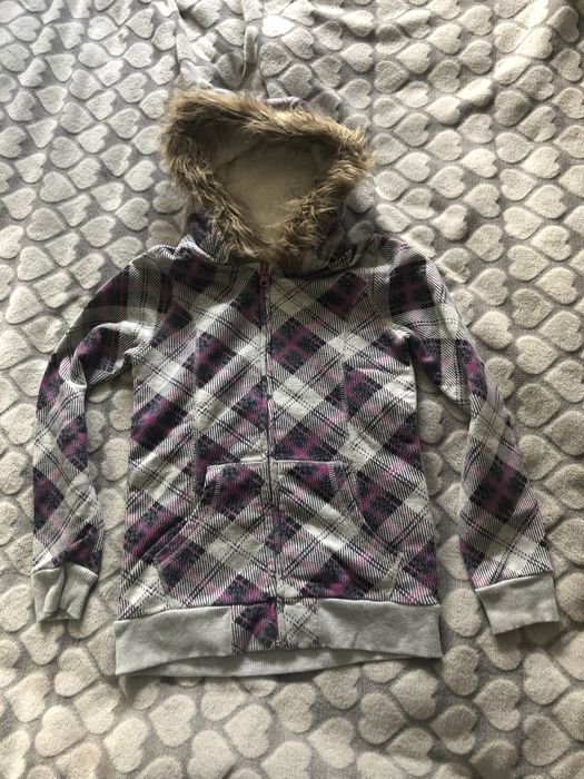 Bluza dla dziewczynki yd w kratke mis futerko