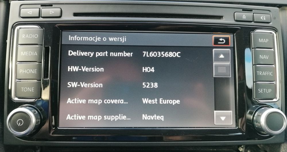 Radio nawigacja RNS 510  Touareg T5 stan bardzo dobry kod.