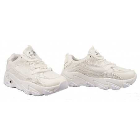 Sportowe sneakersy na grubej podeszwie białe r 38