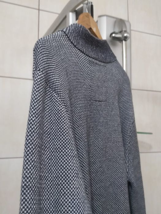 sweter sweterek XXL bawełniany szary siwy classic sport retro drip pre
