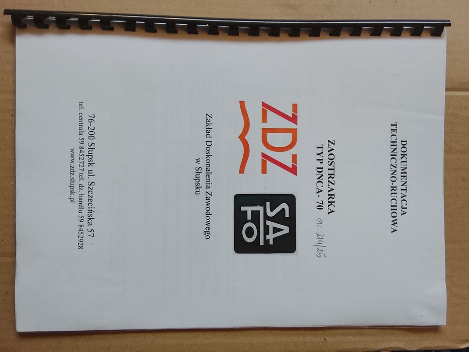 Zaostrzarka TYP DNCA-70