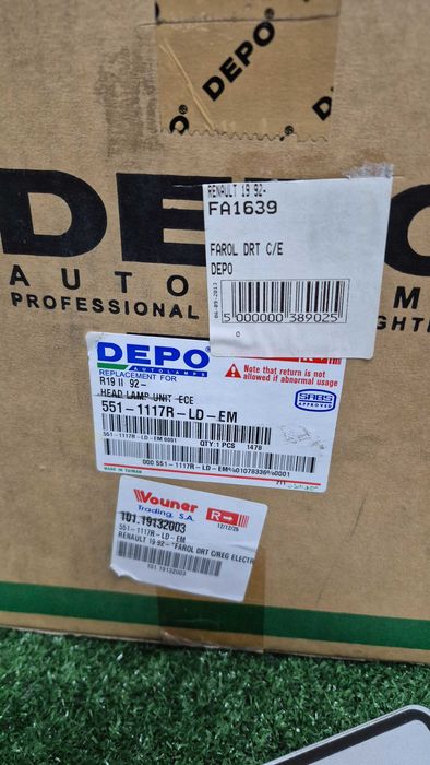 Otica Farol Frente Direito Renault 19 1992 em diante Ref. 551-1117R-LD-EM DEPO - NOVO