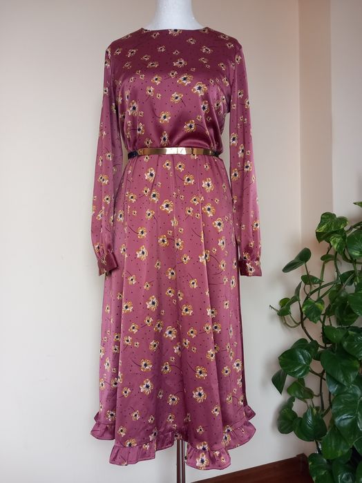 luźna midi sukienka w kwiaty MSCH Copenhagen 36/38