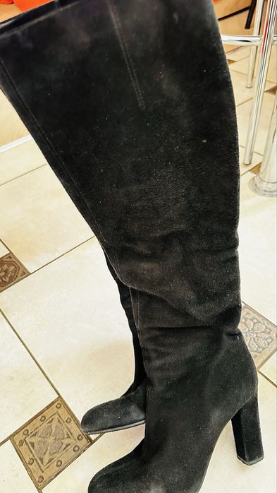 Замшеві сапоги чулок