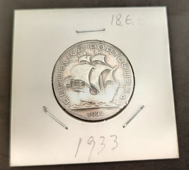 5$00 em prata de 1933 Caravelas Portuguesas