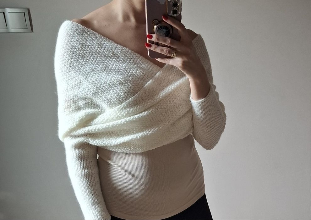 Etola ślubna ivory dwustronna kremowa