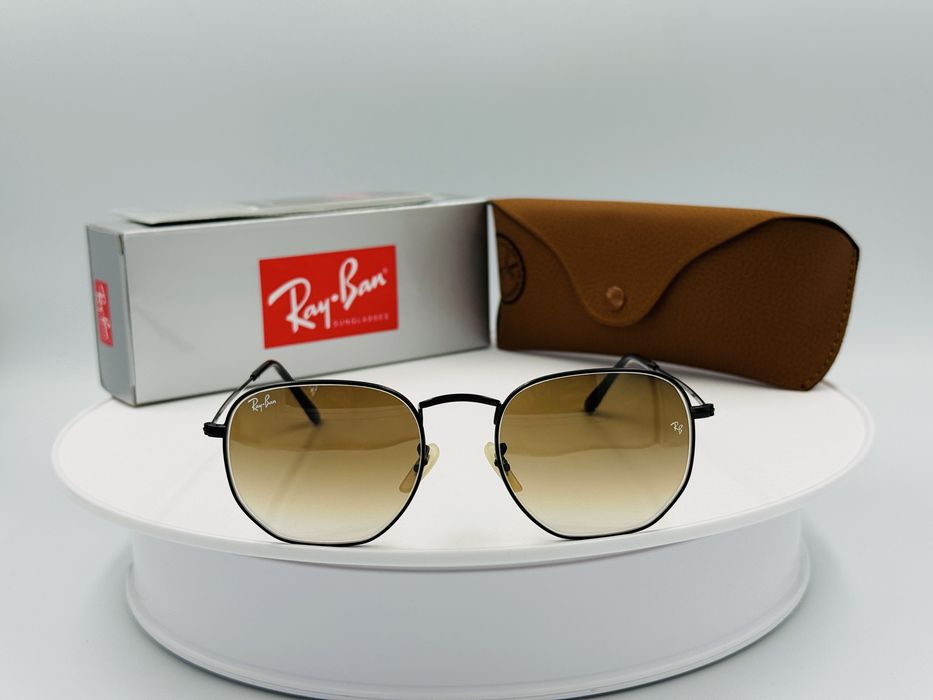 Солнцезащитные очки Ray-Ban Hexagonal RB 3548 Black-Brown Gradient 56мм стекло