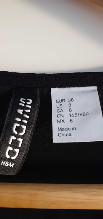 H & M ,Bluzka ,koszula czarna satyna, rozmiar M 38