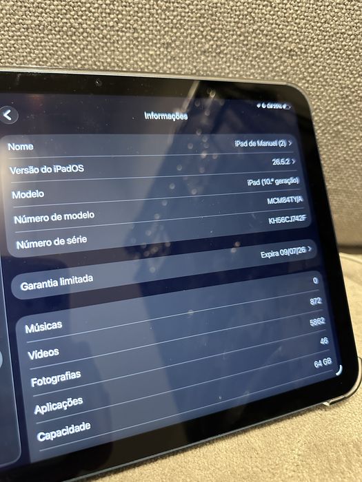 ipad 10 geraçao com 64 gigas e capa