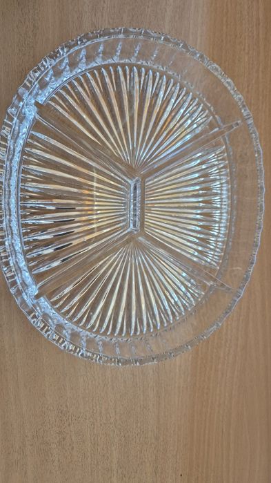 Kryształowa patera z Huty Julia, 20x25 cm