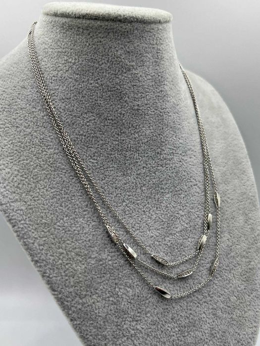 Złoty łańcuszek z białego złota 18K 0.65ct