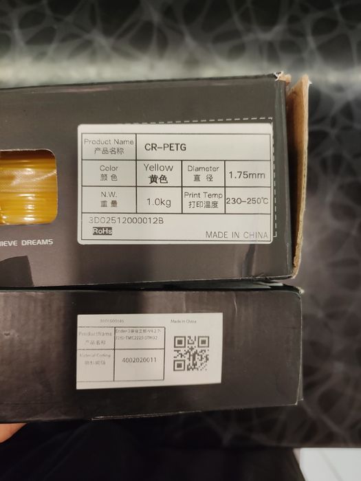 Пластик для 3D принтера Creality CR-PLA Yellow 1.75 мм 1 кг Жовтий філамент для 3D друку Новий в упаковці