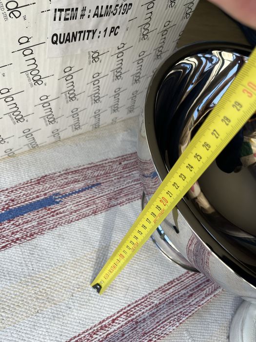 Taça grande em aço com 30cm de diametro