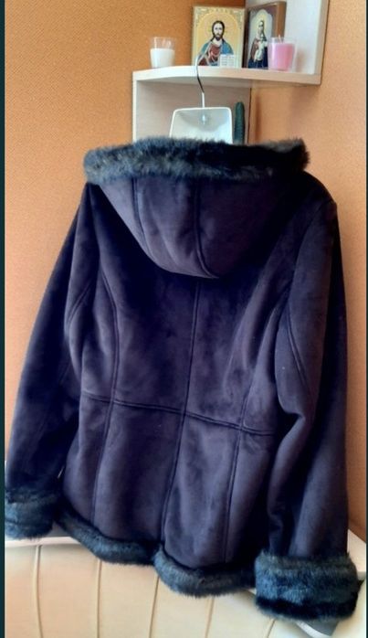 Женская дубленка .хл. Бежевая дубленка куртка  Zara