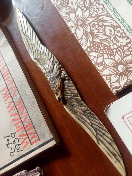 Orzeł Stary nóż do papieru papeteria II RP lata 20ste XXw Polski Orzeł