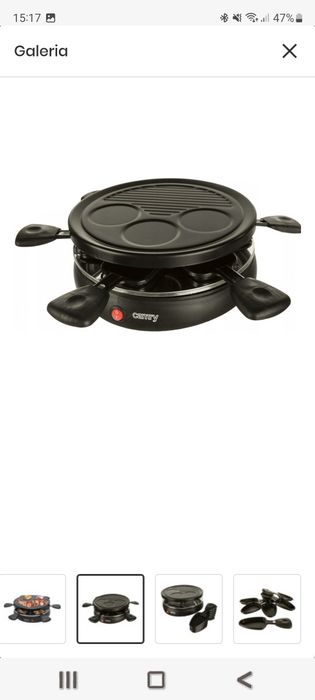 Domowy elektryczny grill raclette.