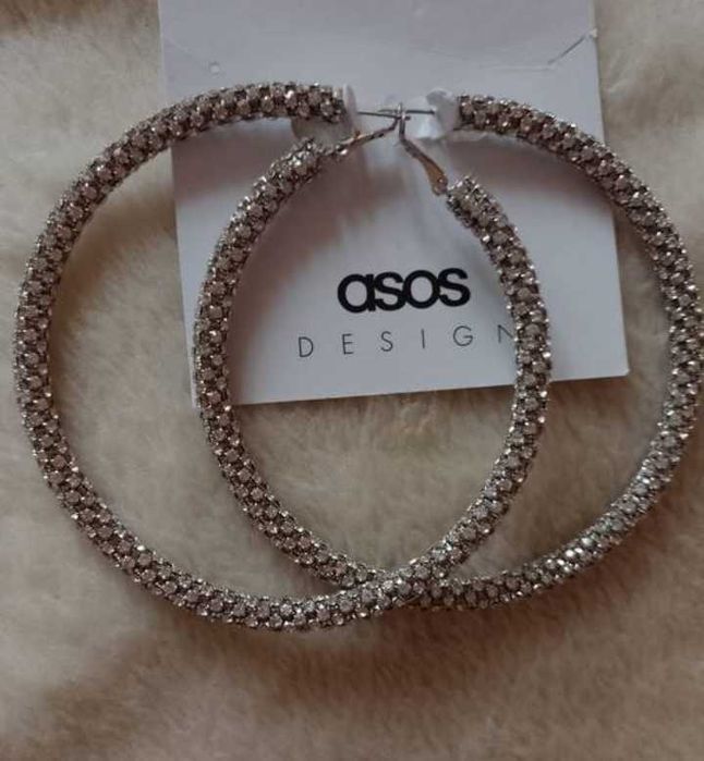 ASOS/Duże, bogato zdobione kolczyki wieczorowe z Londynu, koła, NOWE