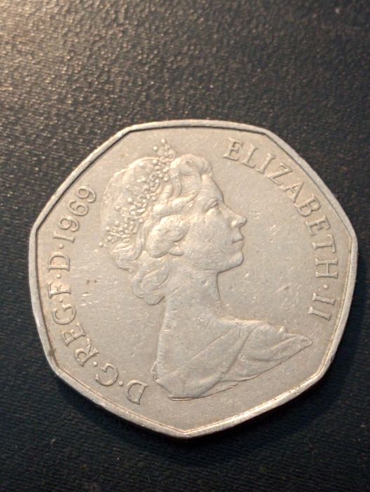2 moedas 50 New Pence - Elizabeth II Grã-Bretanha, 1969, 1978