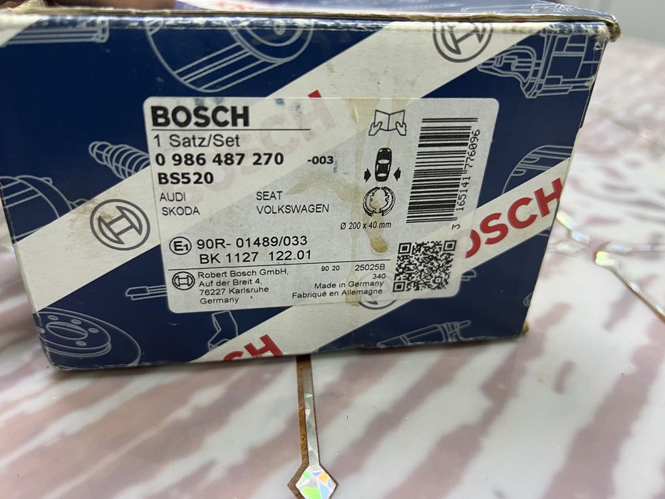 Колодки гальмівні барабанні 200mm Bosch skoda fabia mk1