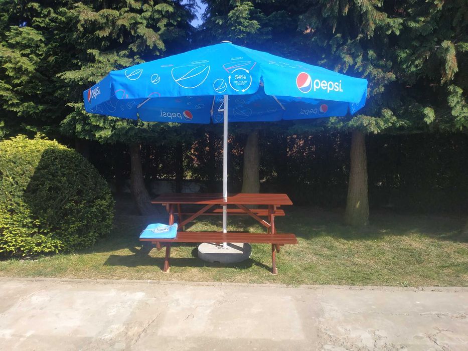 Parasol ławostół solidny dębowy ogrodowy