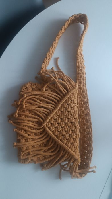 Torebka handmade Boho frędzle sznurek macrama makrama