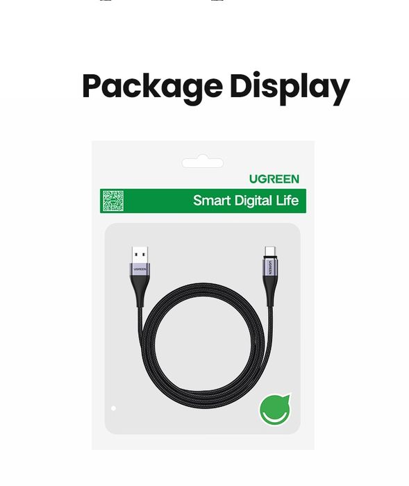 Кабель UGREEN ED023 магнитный быстрая зарядка apple xiaomi samsun huaw