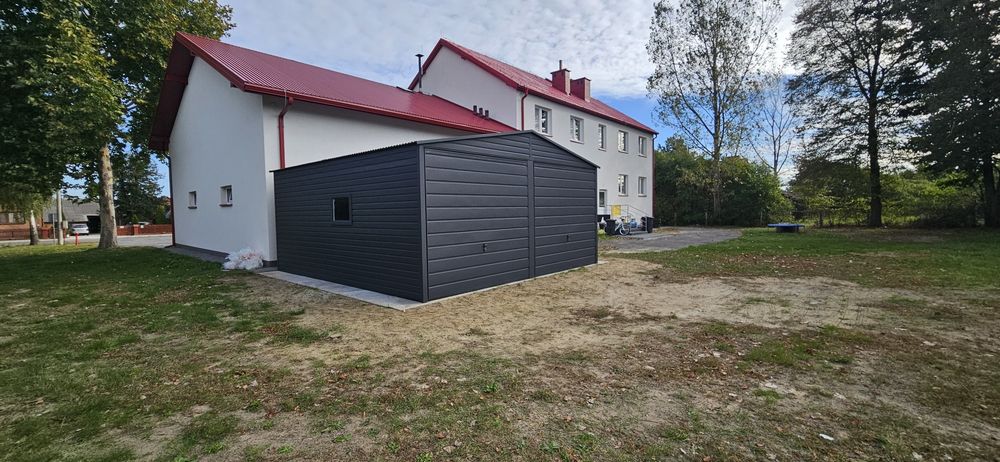 Garaż Premium Wiata Antracyt Drewnopodobny Konstrukcja Profil Budka