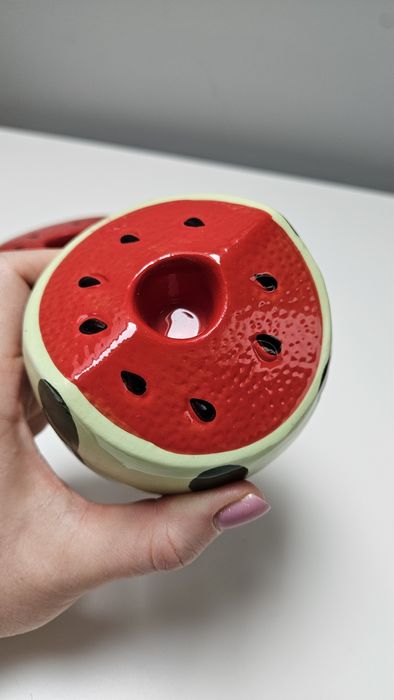 Świecznik stołowy ceramiczny owocowy arbuz