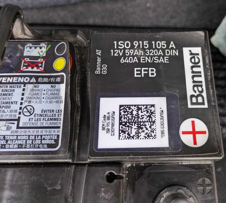 Bateria EFB (Start-Stop) 59Ah, 640A - Banner VW