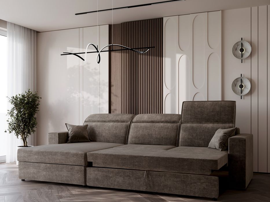 Narożnik prosto od producenta rozkładany regulowane zagłówki