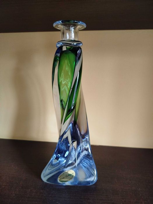 A. JABLONSKI rzadki, skrecony, krysztalowy wazon 29 cm