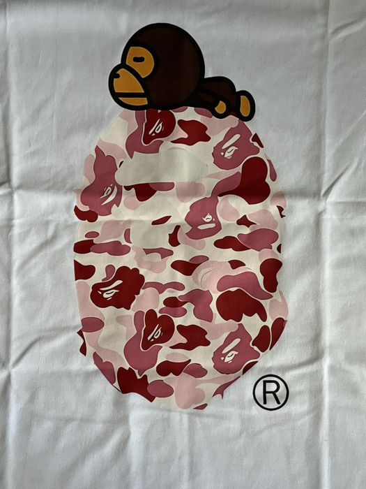 Koszulka Bathing Ape biało różowa