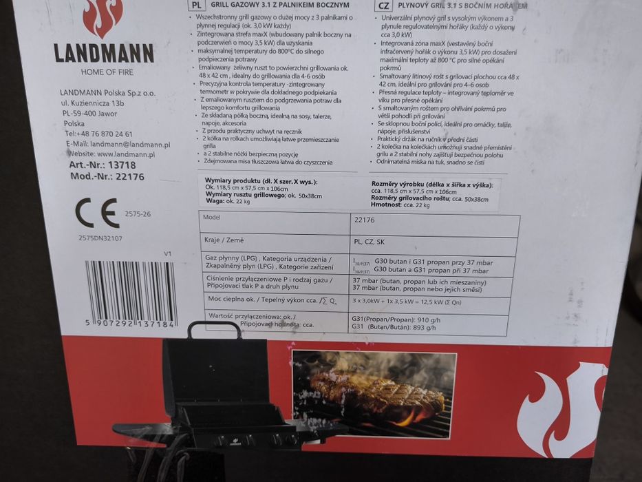 Grill gazowy 3 +1 ruszt żeliwny
