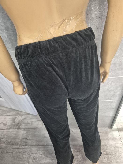 Spodnie dresowe welurowe lekkie dzwony rozmiar S