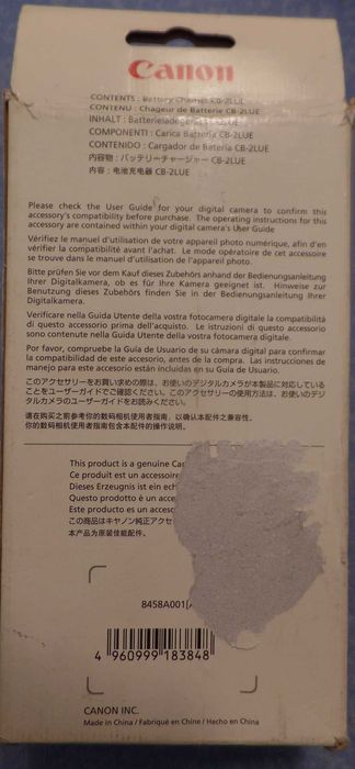 Carregador Original Canon CB-2LUE Novo (98)