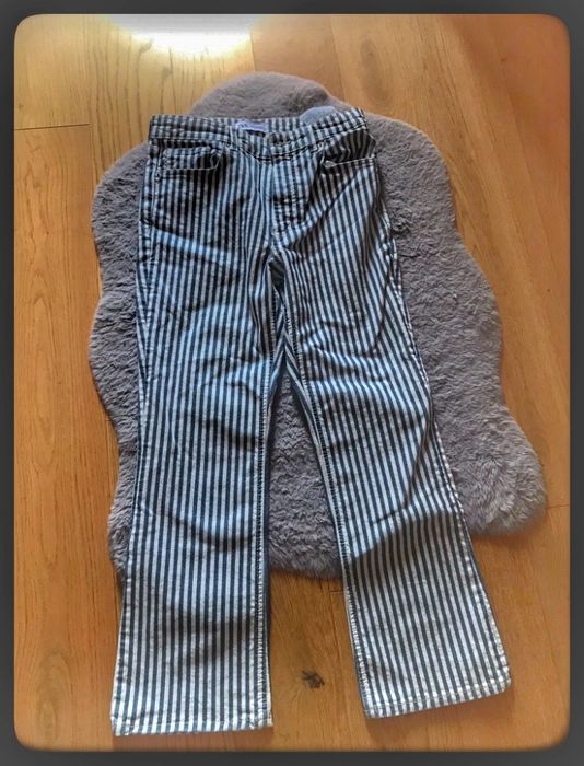 Spodnie bawełniane w paski Zara