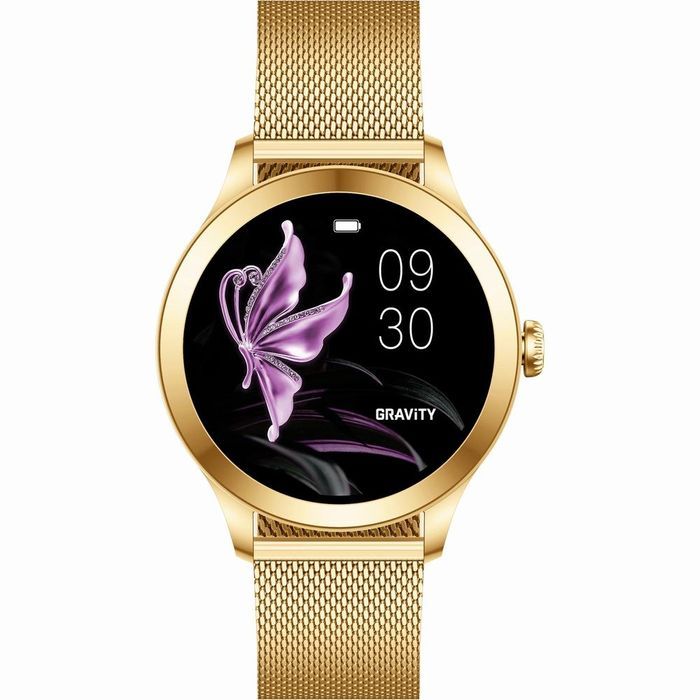 Smartwatch Gravity Biało Złoty 2 Paski GT25-2 PRO Prezent