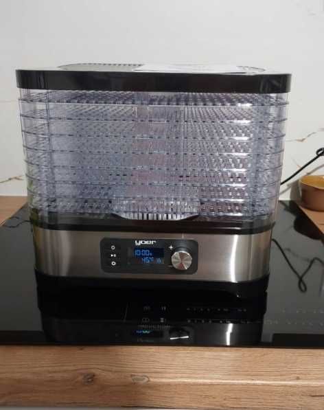 Duża Suszarka Do Grzybów Owoców 450w Inox Timer +6 Sit+9 Dodatków 10w1