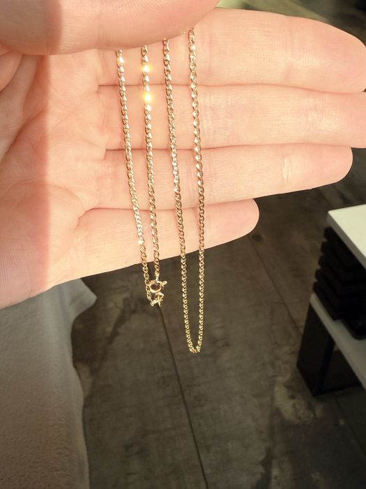 Zloty łancuszek diamentowany  50cm proba 585