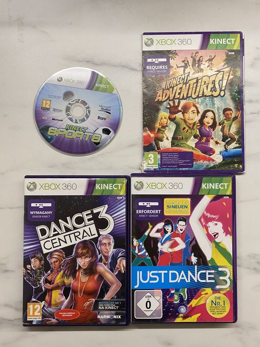 Just Dance 3 Dance Central 3 sports adventures kinect xbox