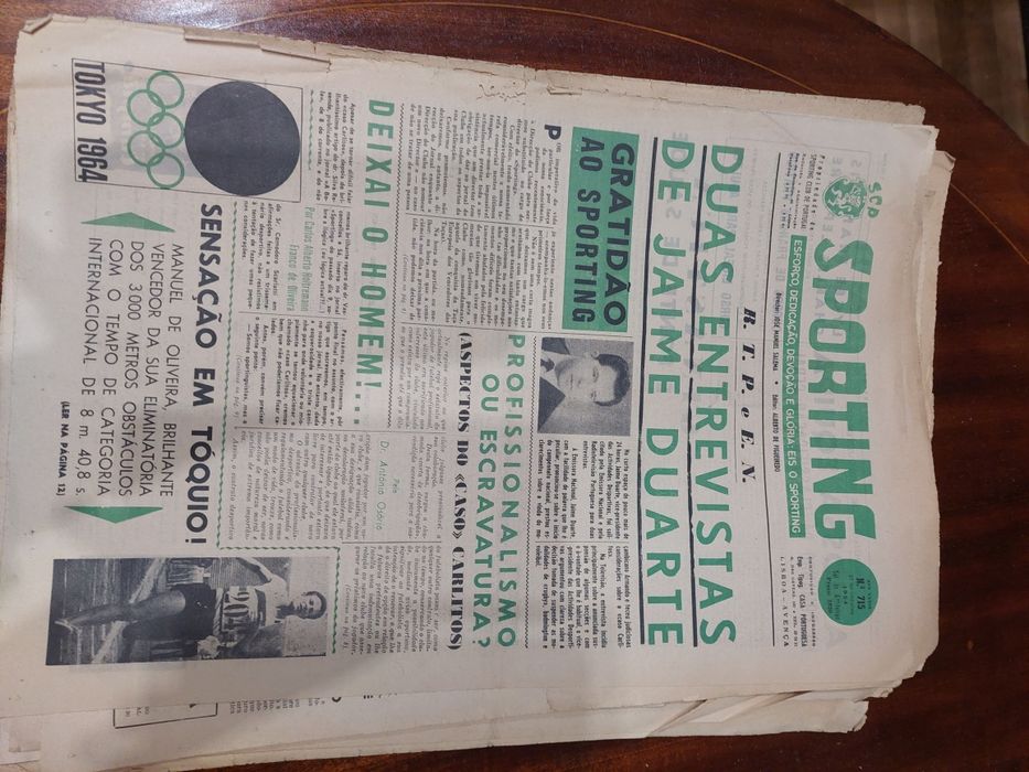 Jornais antigos sporting anos 60